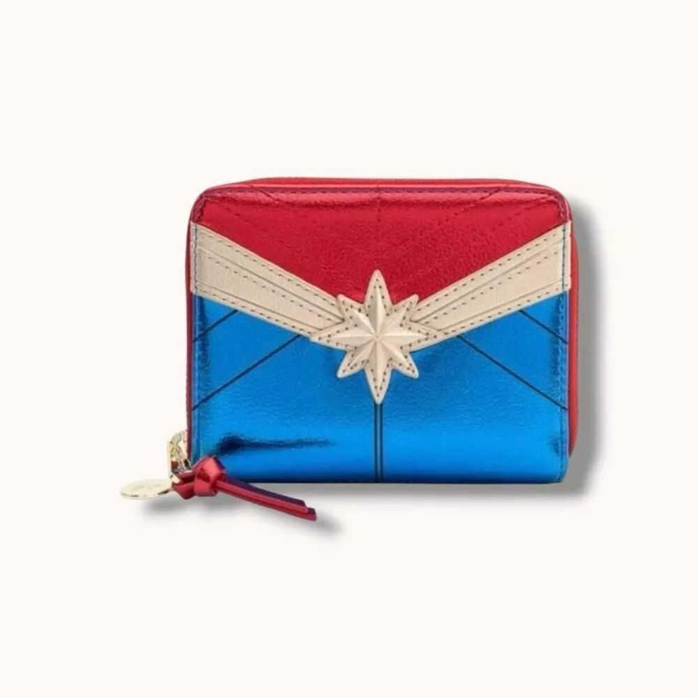 Classic Captain Marvel Metallic Zip Around Wallet